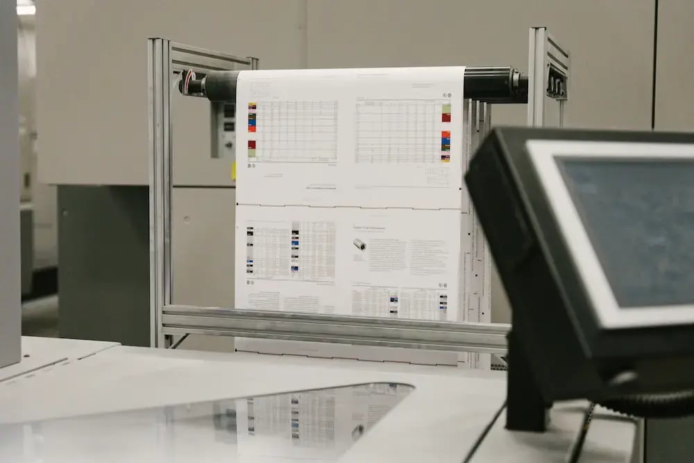 designed marketing materials being printed