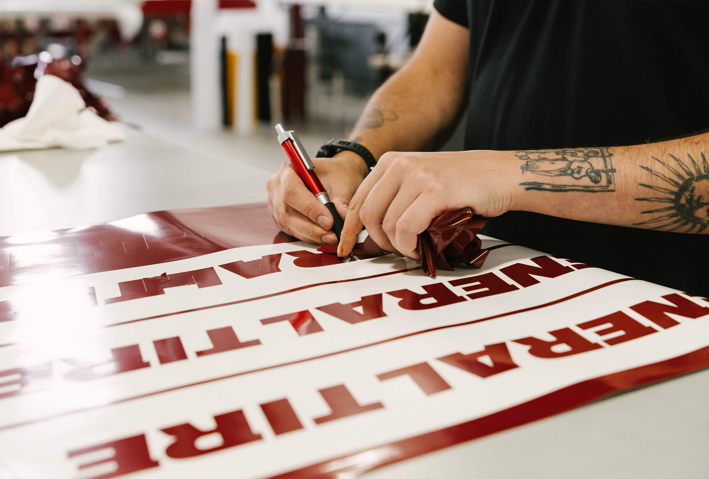 cutting out letters from vinyl