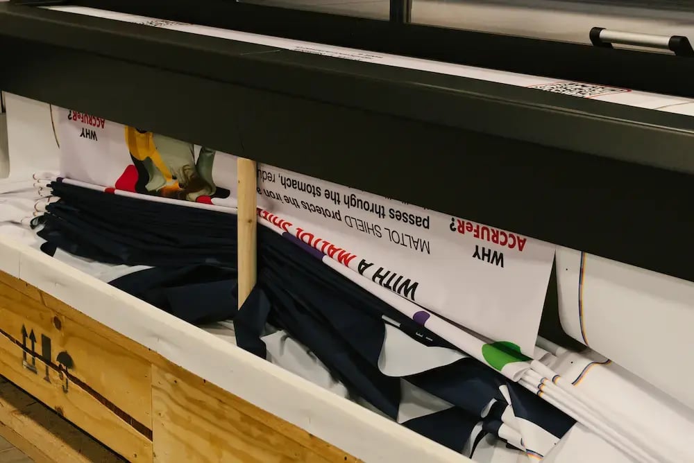 fabric banner being printed
