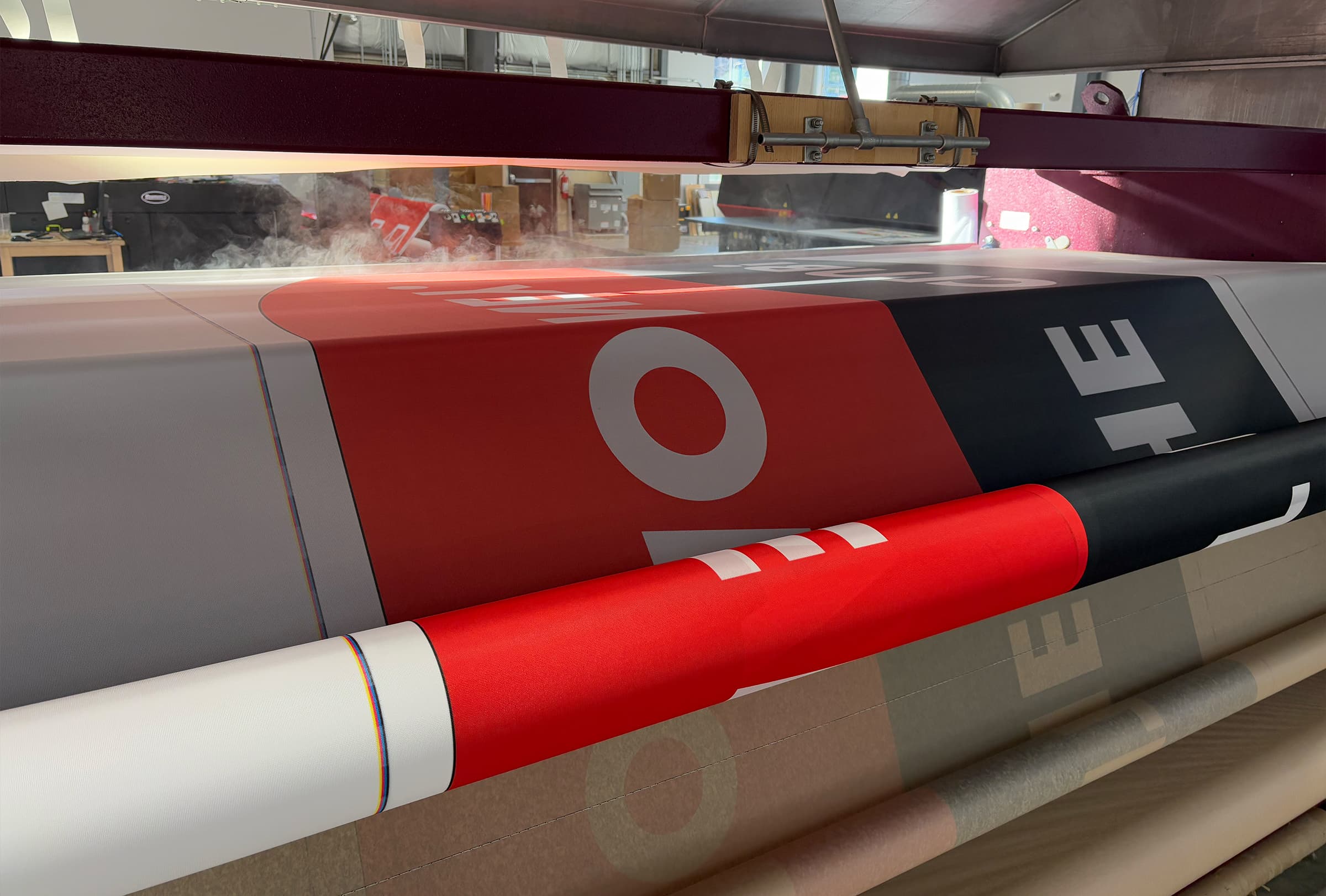 large banner being printed