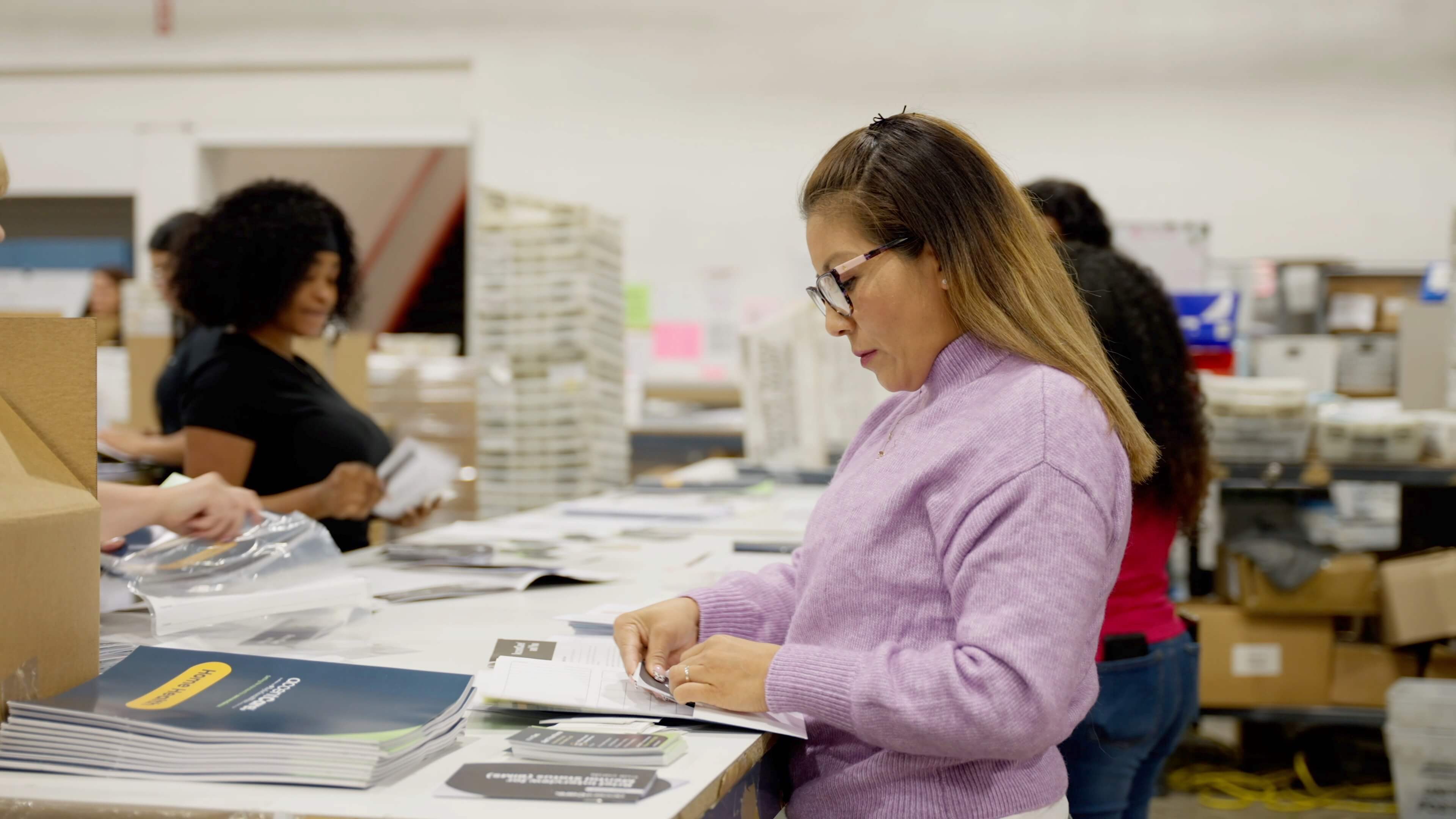 Custom-printed healthcare kit assembled by Heeter, including secure mail components